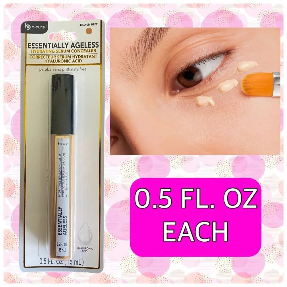 NEW B-PURE Essentially Ageless Hydrating Serum Concealer ~ Set of (2) Med Deep
